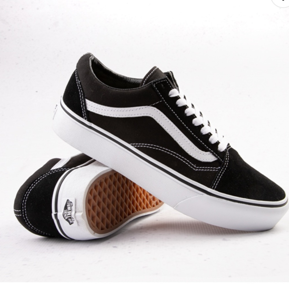 Vans Old Skool Platform Skate Shoe - Black